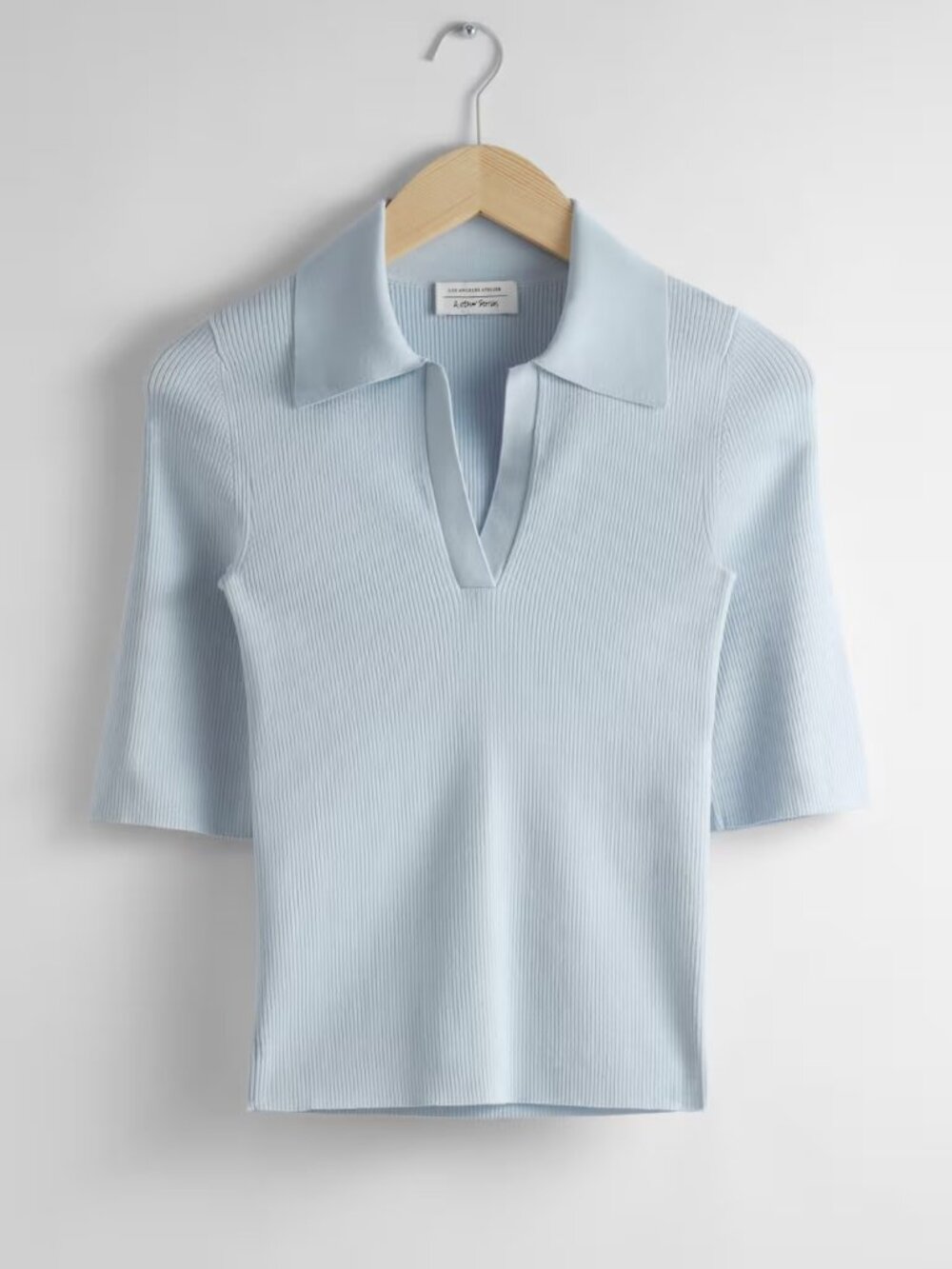 NWT & Other Stories Collared Short-Sleeve Top US Size S Light Blue